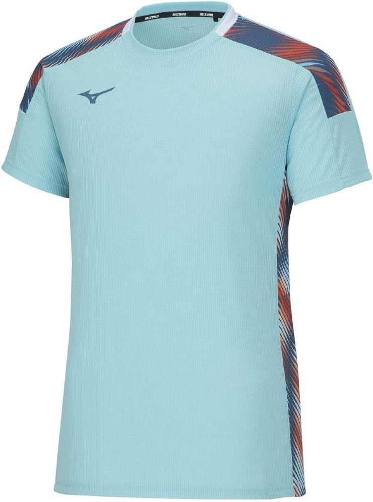 

Футболка для тенниса MIZUNO Dry Aeroflow, с коротким рукавом, дышащая, обеспечивает свободу движений, унисекс, для взрослых, 62JAA001, бирюзовый