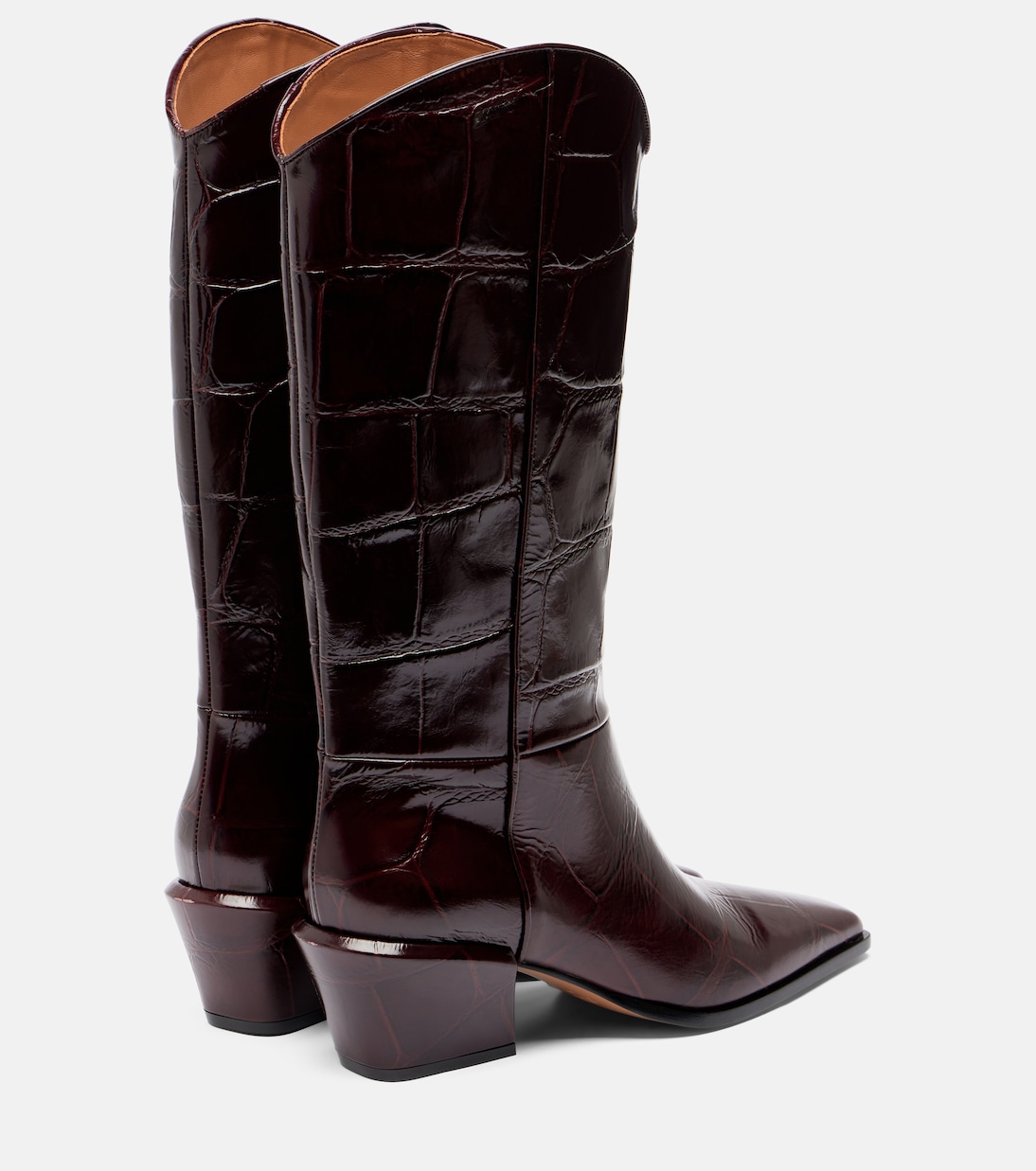 Ботинки ковбойские из кожи с эффектом крокодила Bettina 25 Paris Texas, Rouge Noir — фото 2