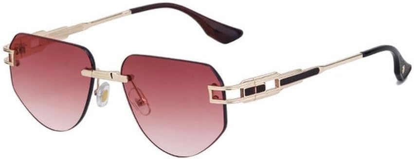 

Модные овальные солнцезащитные очки для женщин и мужчин, винтажные, роскошные, без оправы, металлические, ретро, ​​солнцезащитные очки с защитой от УФ-излучения UV400 LXLHWN, Red