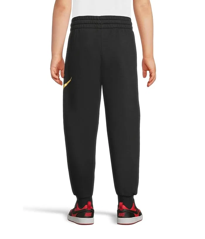 Джоггеры флисовые Sportswear Club Fleece Nike Kids, Black/Metallic Gold — фото 2