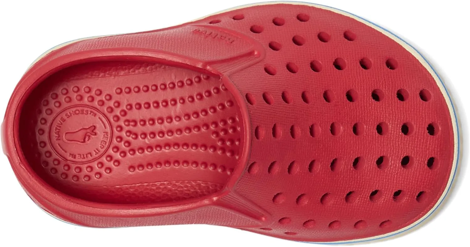 Кроссовки без шнурков Native Shoes Miles для детей, унисекс, красно-белый — фото 2