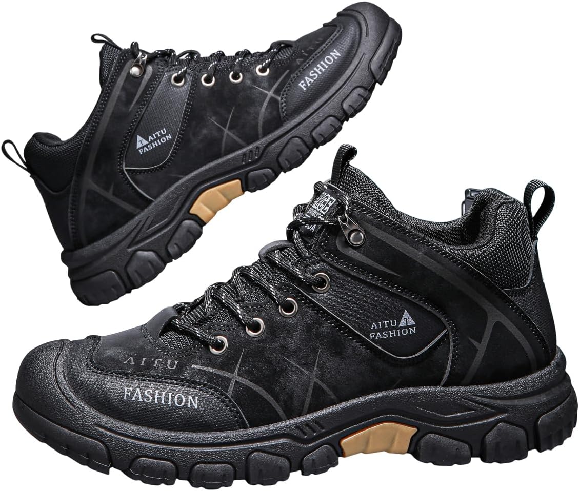 

Мужские походные кроссовки легкие, противоскользящие, дышащие, для прогулок и работы Generic, черный