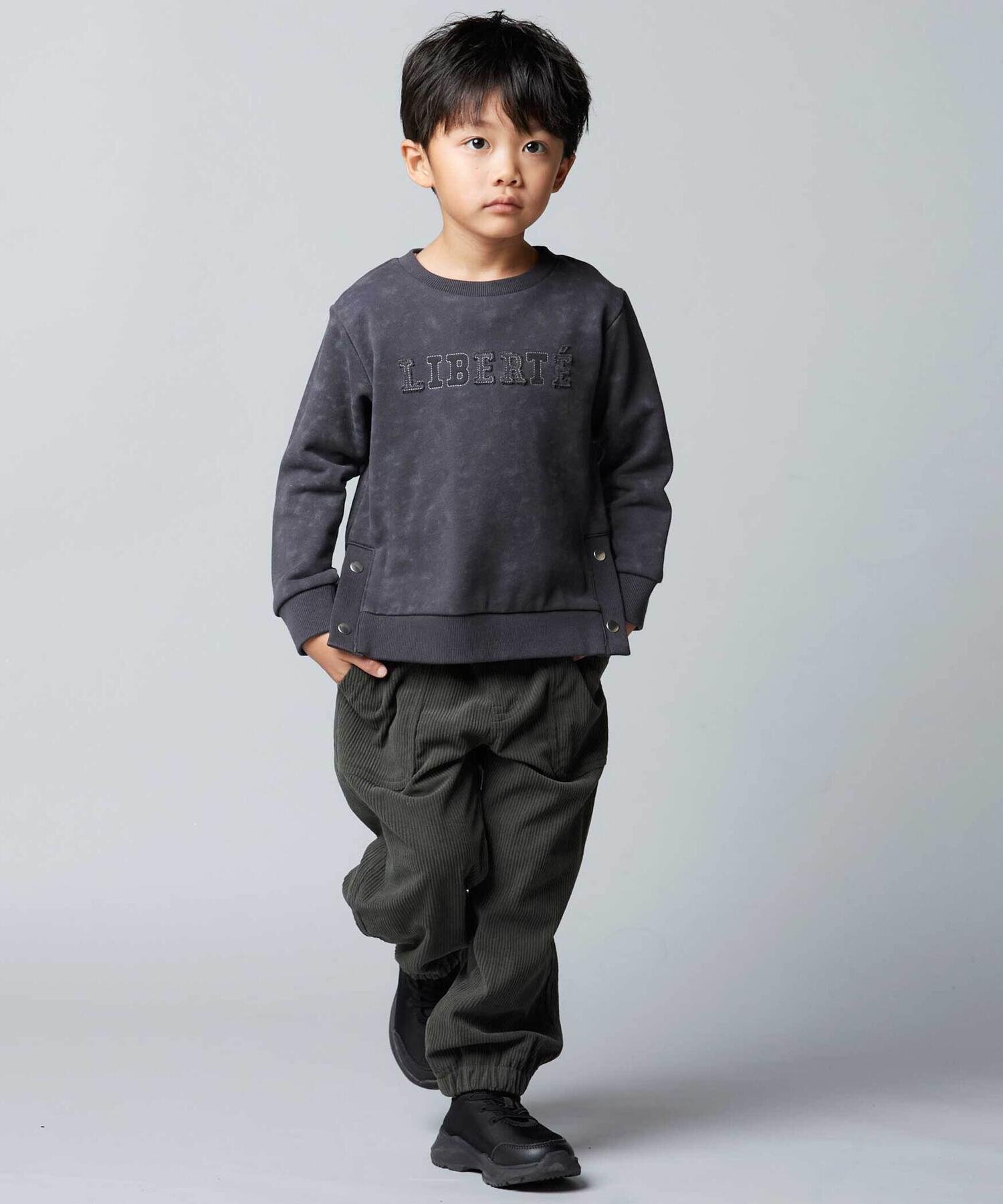 Вязаные вельветовые свободные спортивные брюки (90-150 см) BeBe, Green — фото 2