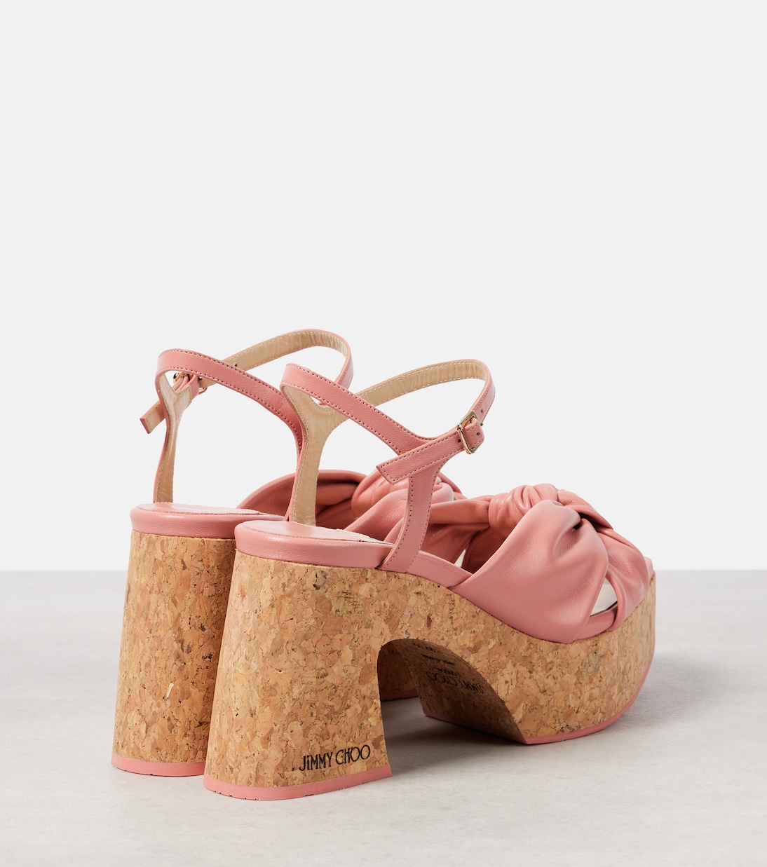 Босоножки на платформе из кожи Heloise 95 Jimmy Choo, Pink Sherbet — фото 3