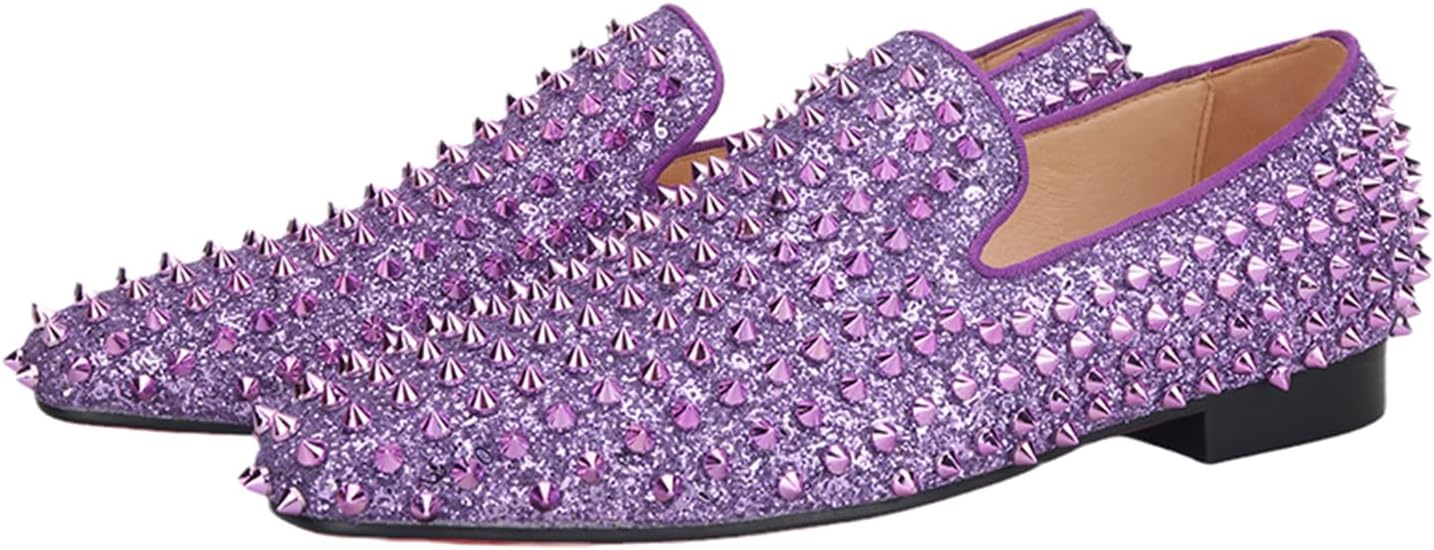 Мужские роскошные лоферы HIHANN Penny Slip-On с шипами для вечеринок, размер 6-14 Hi&Hann, Lavender — фото 2