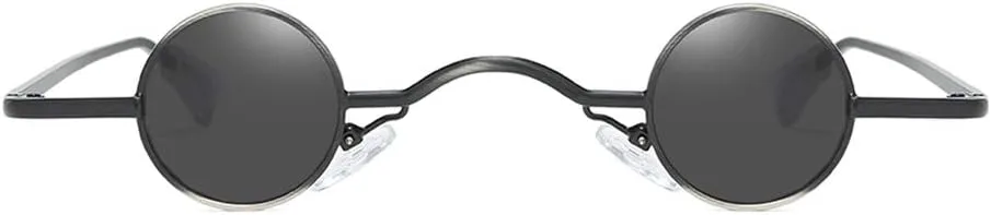 

KESYOO Круглые солнцезащитные очки в маленькой круглой оправе, креативные очки, декоративные очки для вечеринок, пляжные очки для мужчин и женщин (черные), Black