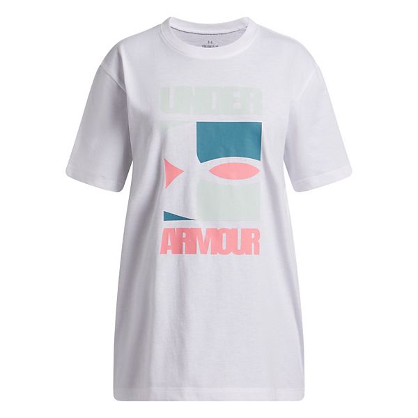 

Футболка с принтом Girls 7-16 block logo oversized Under Armour, White