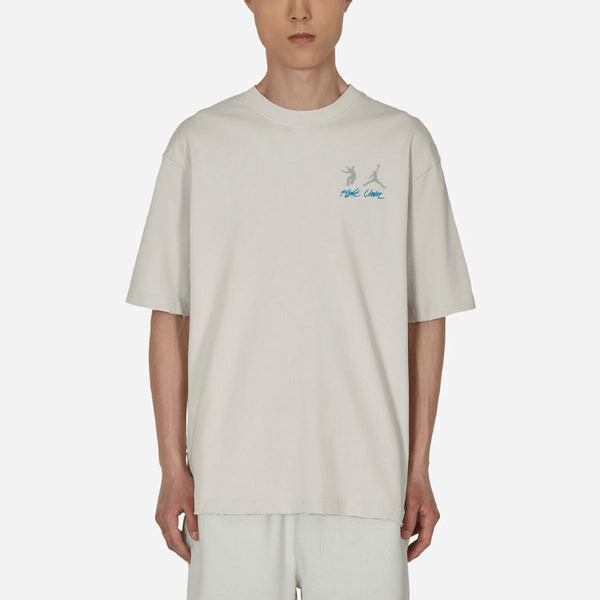 Футболка Air Jordan x Union Crossover Solid Color Breathable Logo Round Neck Short Sleeve US Edition Gray, серый — фото 3