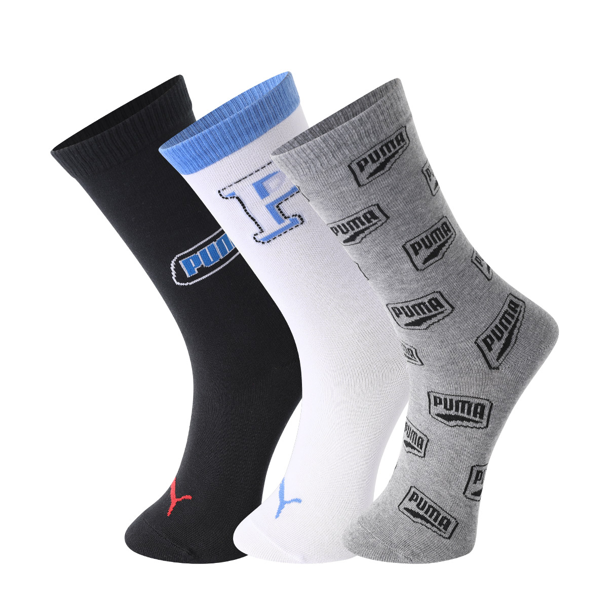 

Гольфы унисекс, 3 пары PUMA, 001 Gray/White/Black (3 Pack)