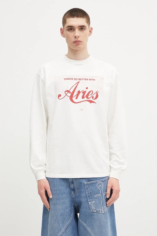

Хлопковая футболка с длинными рукавами faded cola ls tee Aries, белый
