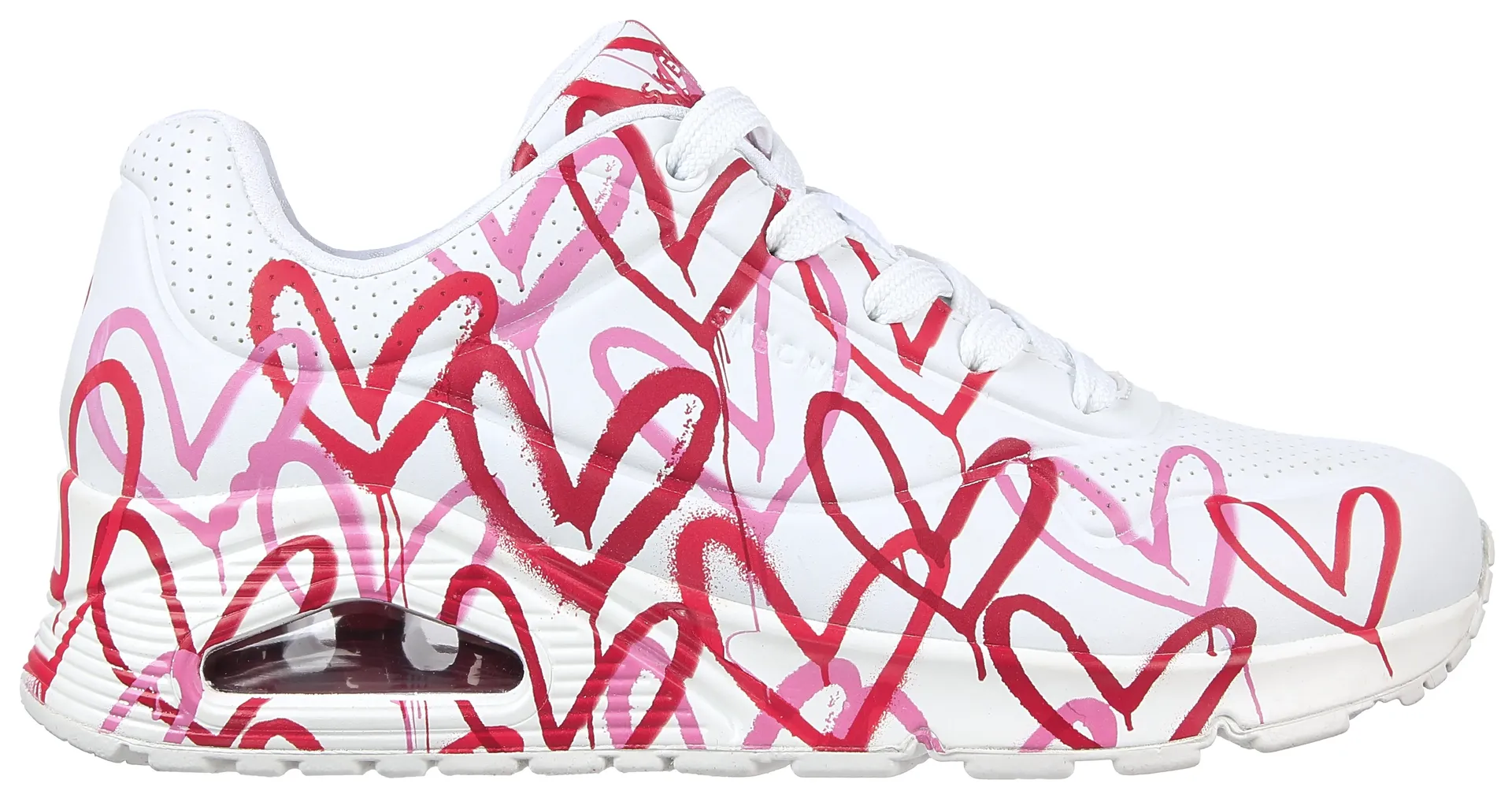 Кроссовки Skechers на танкетке "UNO-SPREAD THE LOVE" с эффектным принтом граффити, повседневная обувь, полуботинки, туфли на шнуровке, красный — фото 2