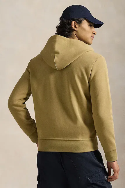 Толстовка на молнии с капюшоном хлопковая Polo Ralph Lauren, зеленый — фото 2