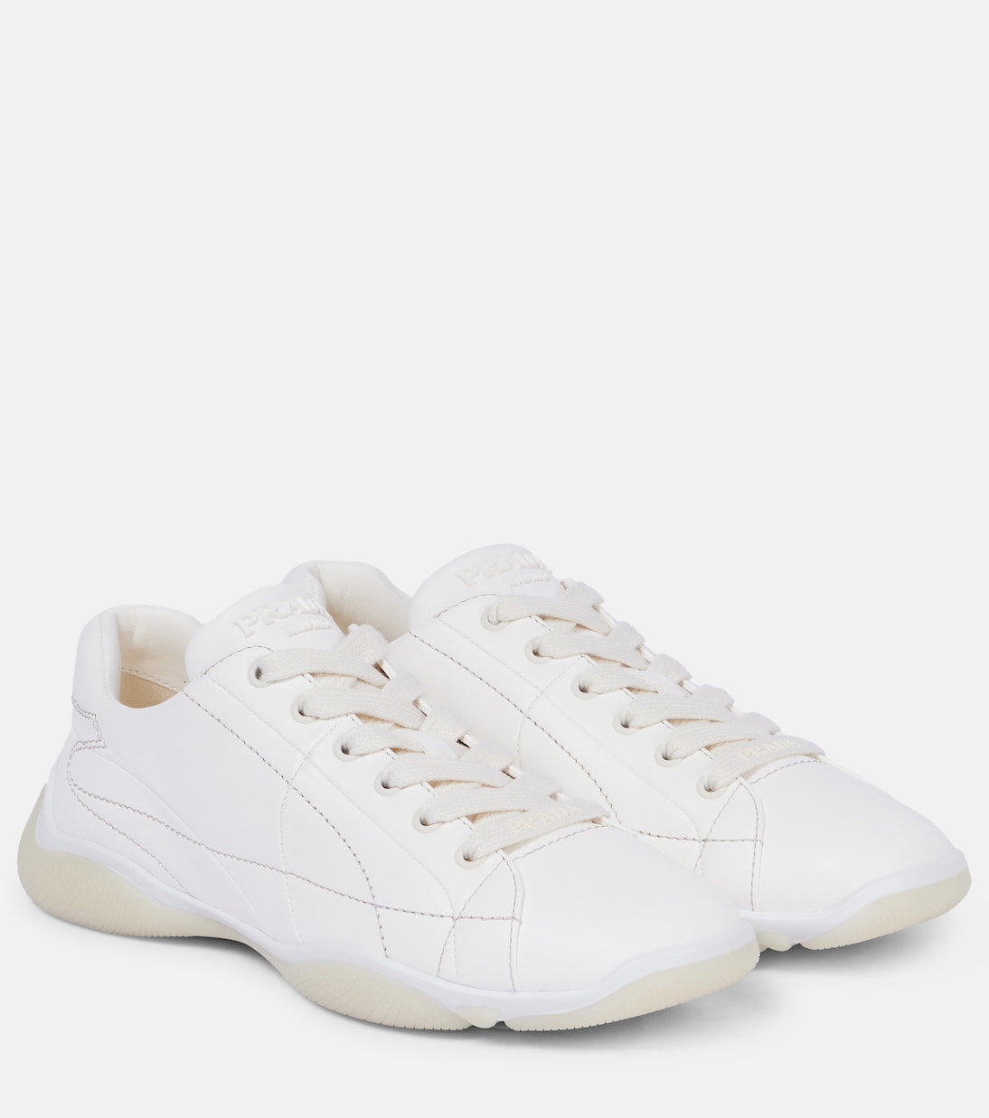 Кожаные кроссовки Prada, Avorio