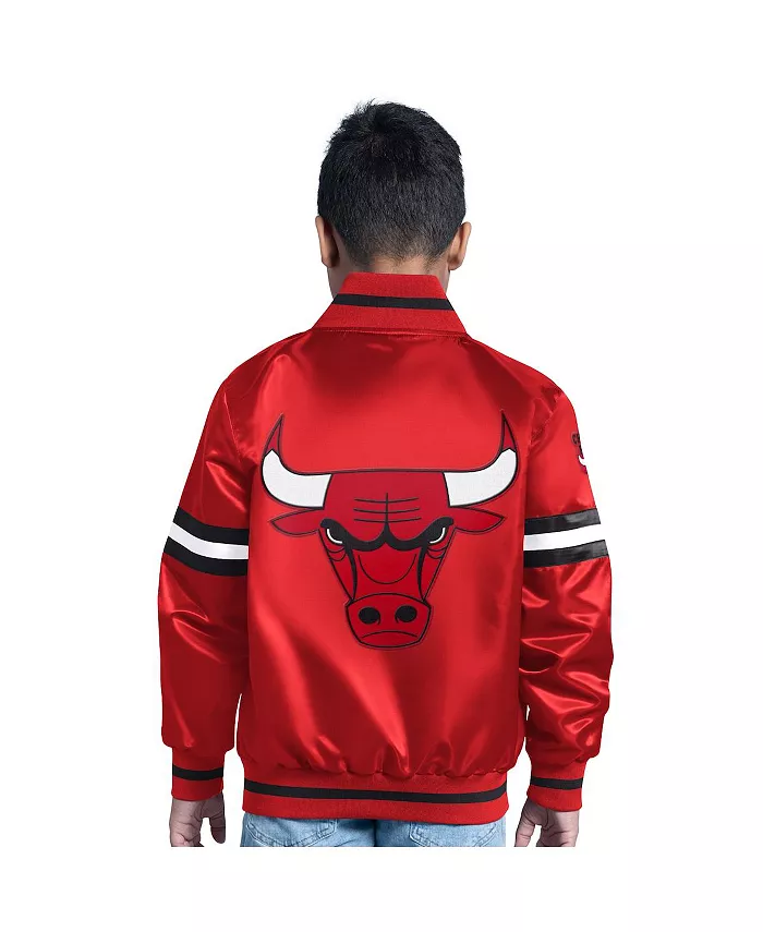 Красная бейсбольная куртка Chicago Bulls с полной застежкой на молнию для мальчиков и девочек старшего возраста Starter — фото 2