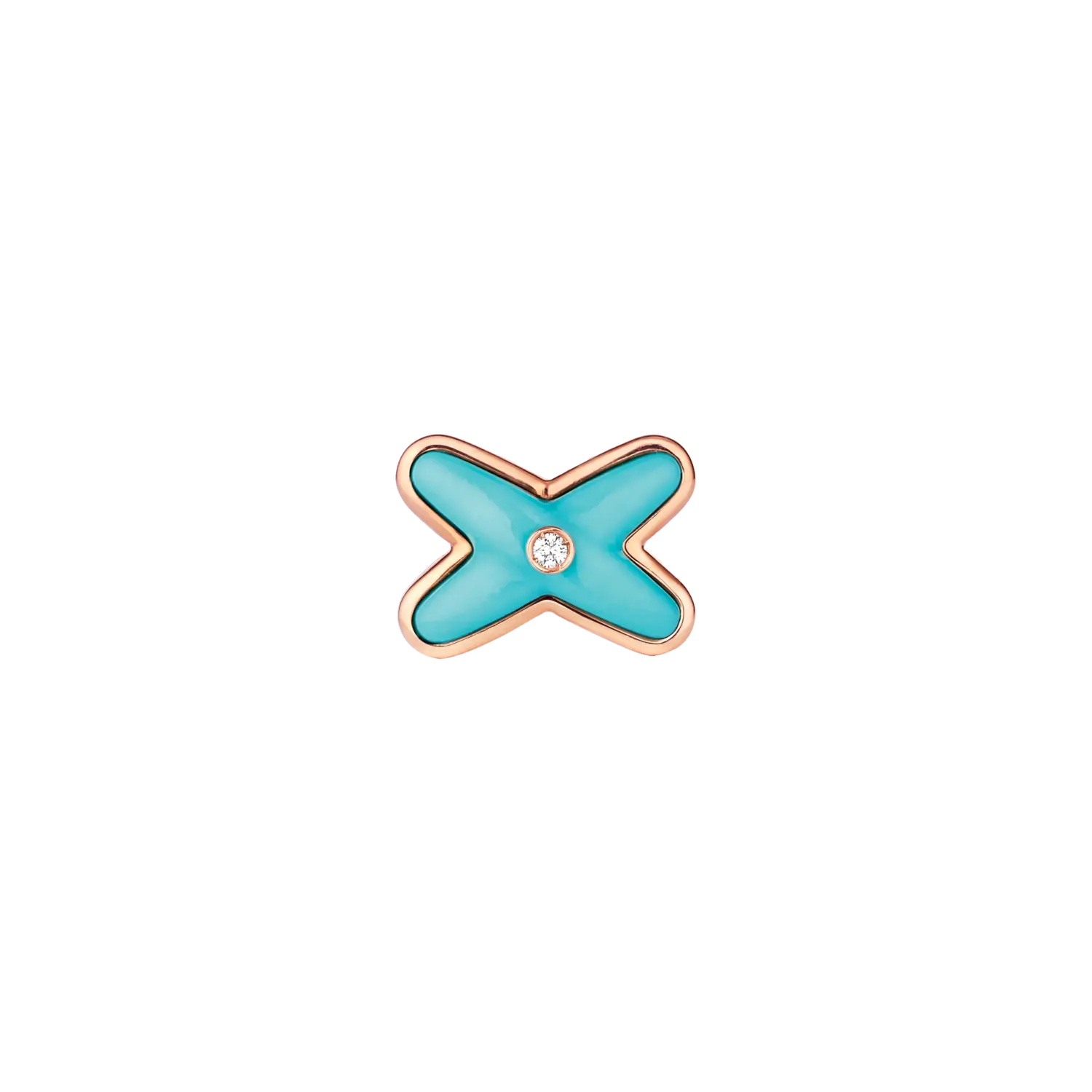 

Chaumet - одно серьга jeux de liens из розового золота с бриллиантом и бирюзой - 083465 CHAUMET