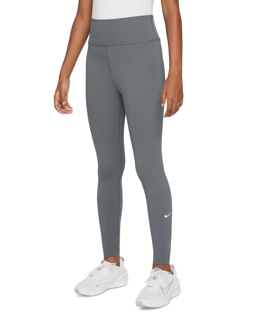 Леггинсы Big Girls One Dri-FIT с высокой талией Nike, серый/белый