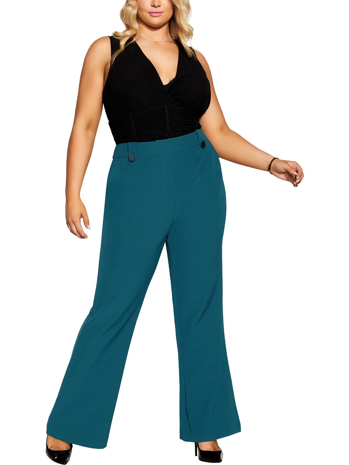 

Женские однотонные широкие брюки из полиэстера City Chic, цвет jade