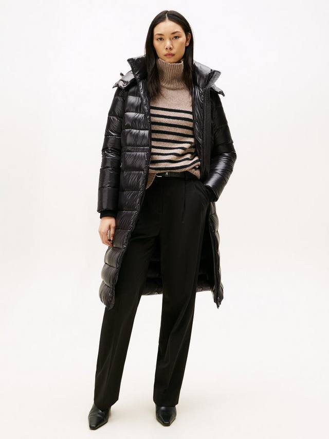 

Глянцевое водоотталкивающее пуховое пальто Tommy Hilfiger, Black