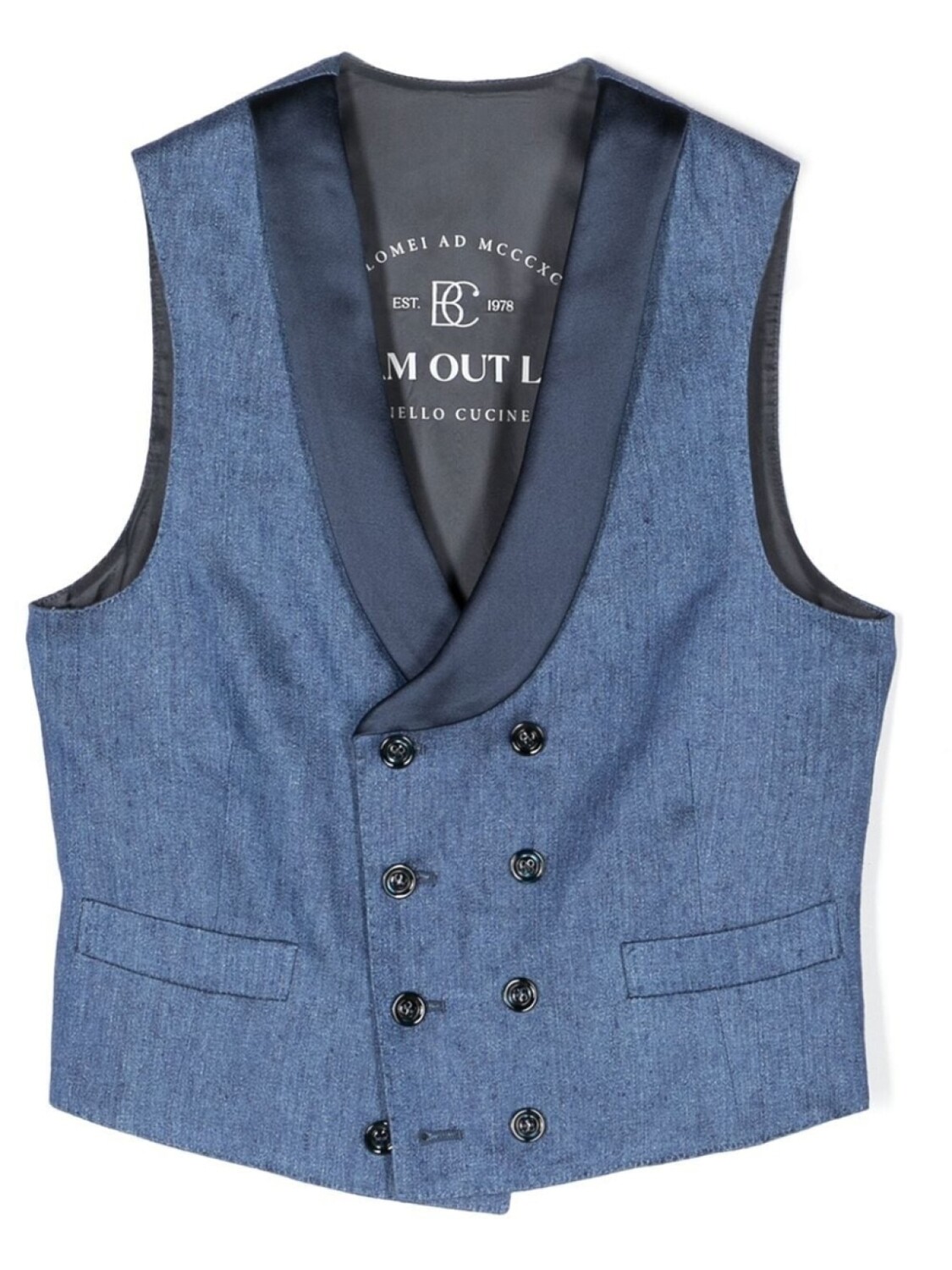 

Brunello Cucinelli Kids двубортный жилет, синий