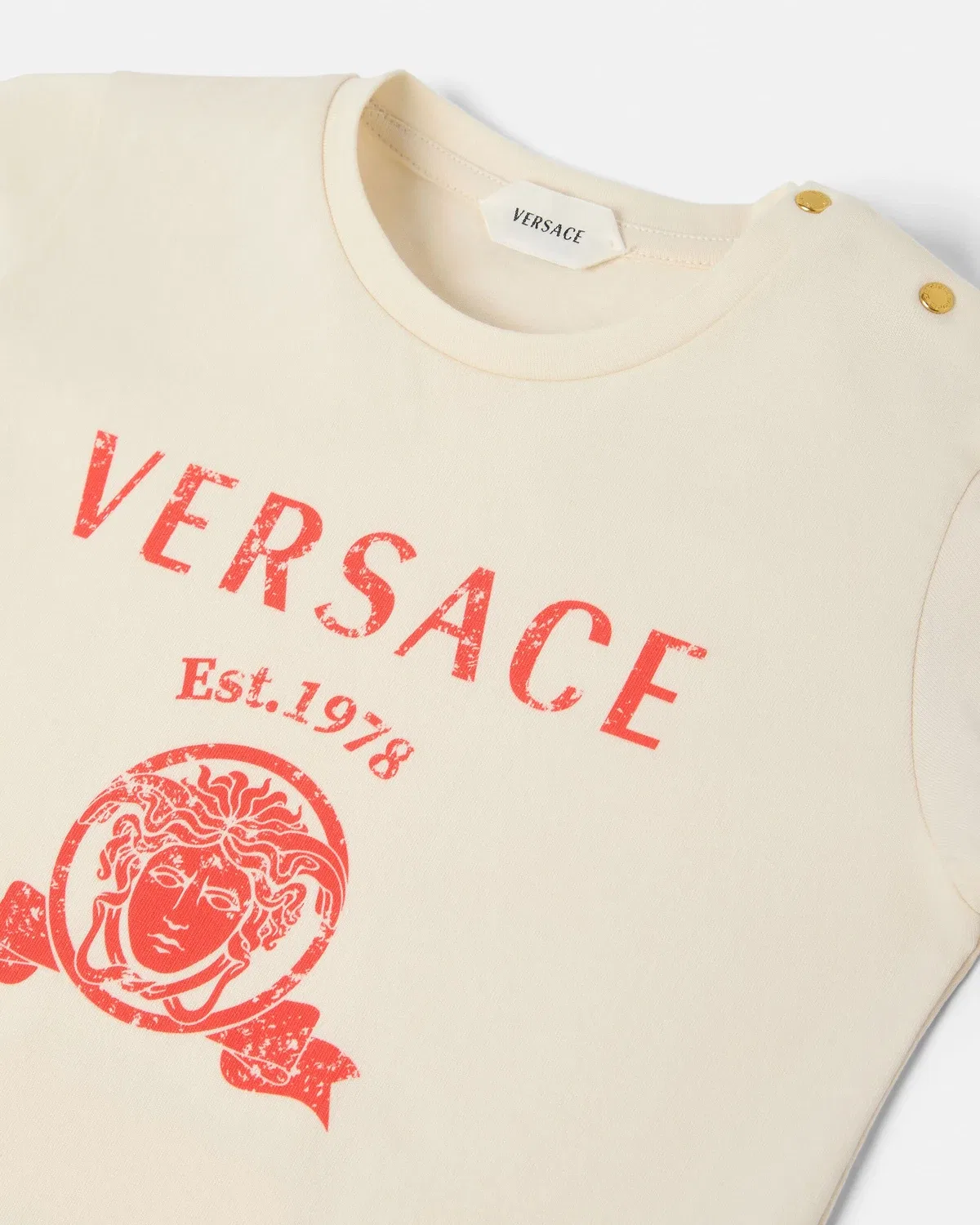 Футболка из джерси с принтом для младенцев Versace, белый — фото 3