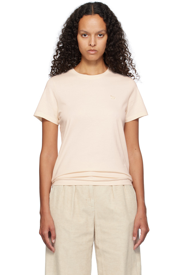 

Футболка с вышивкой лисёнка Maison Kitsuné, цвет fresh cotton
