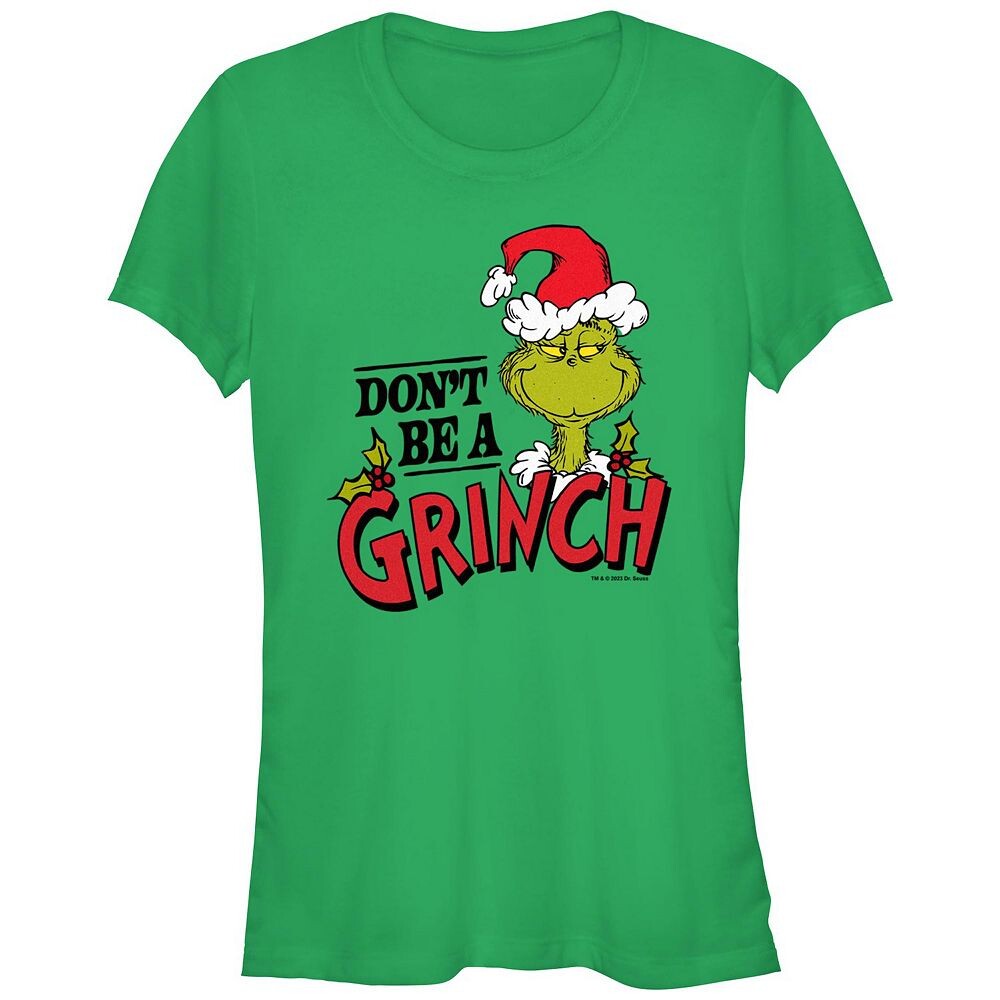 

Детская футболка с рисунком «Доктор Сьюз» Don’t Be A Grinch, цвет Kelly