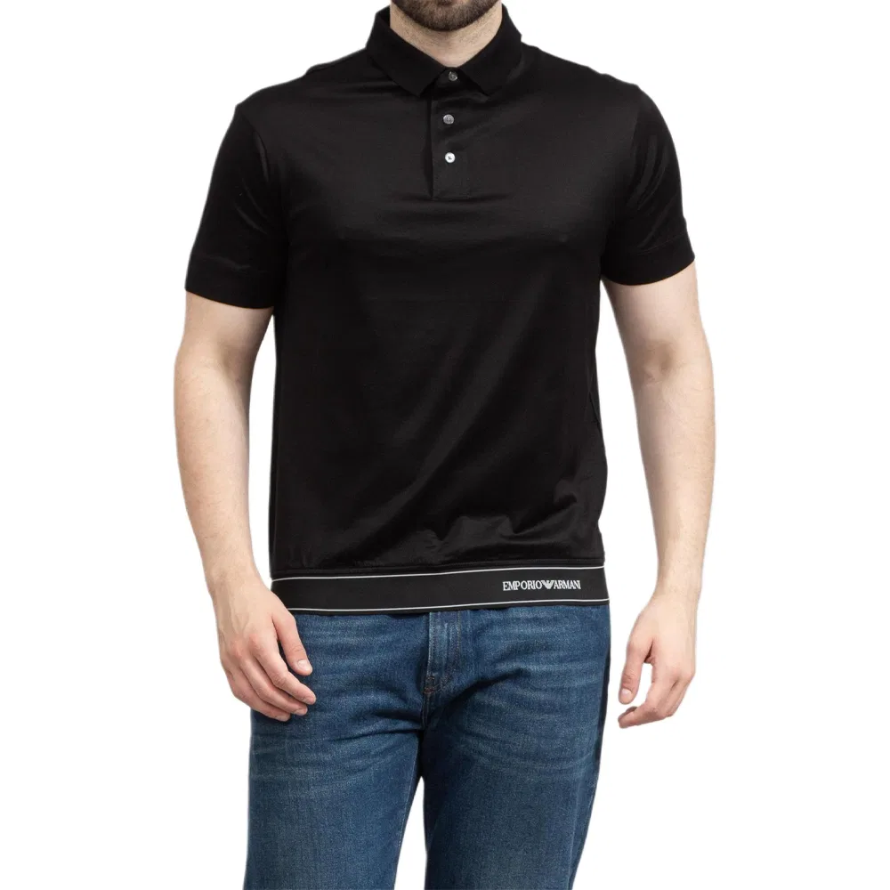 Поло с логотипом на поясе EMPORIO ARMANI, Black — фото 4