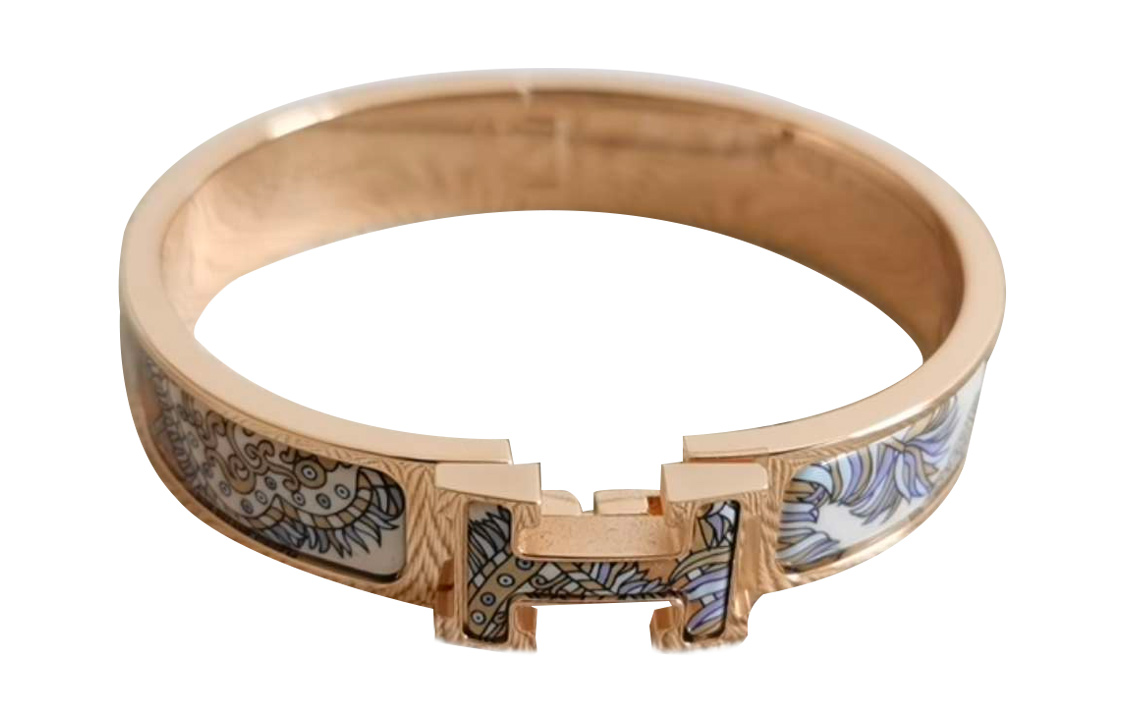 

HERMES Clic H Bangles Unisex Rose Gold