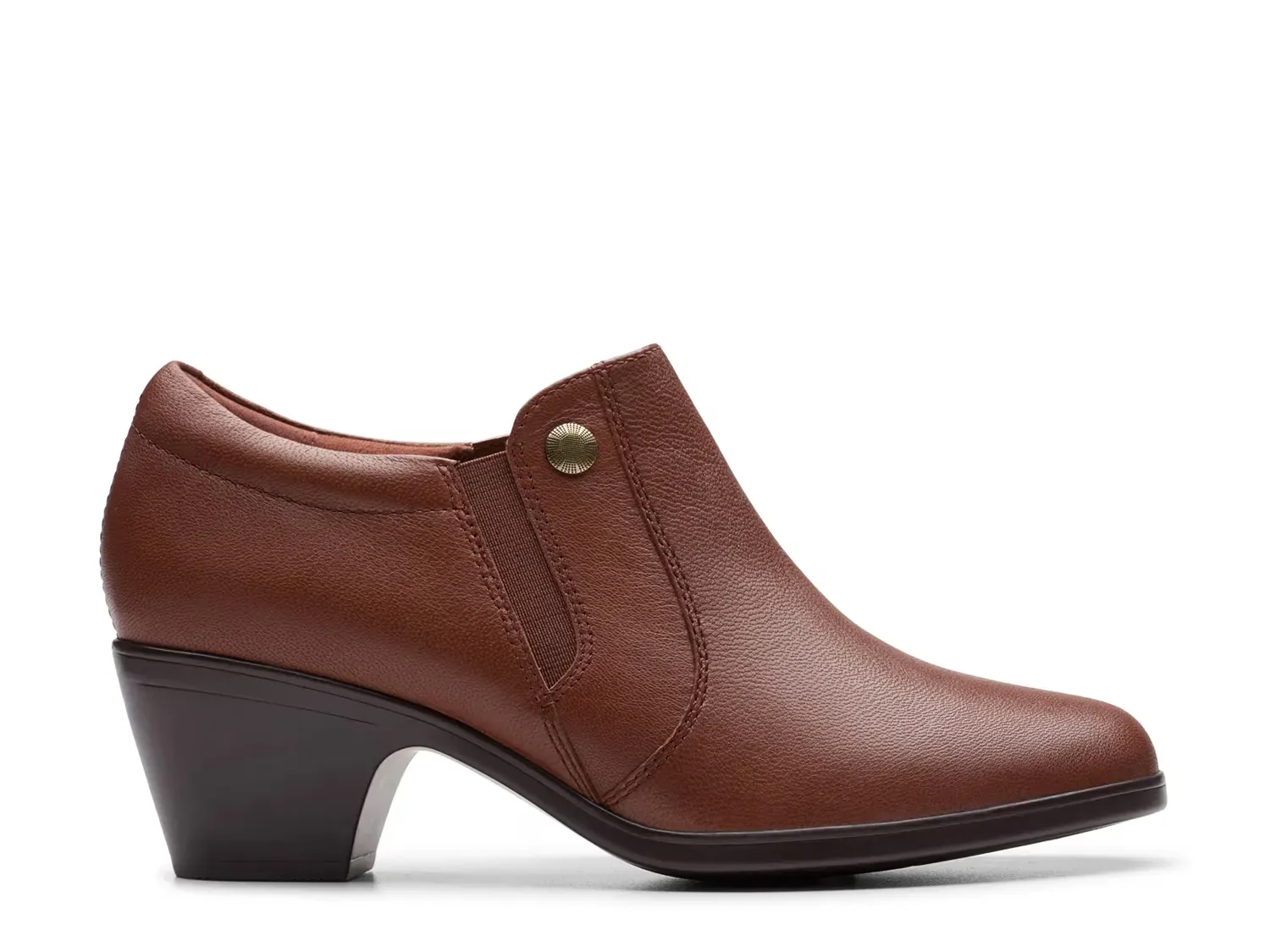 Ботильоны женские Clarks Emily Reyna кожаные на блочном каблуке, коричневый — фото 3