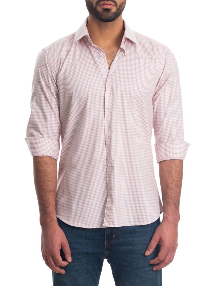 

Рубашка в клетку в сетку Jared Lang, цвет White Pink