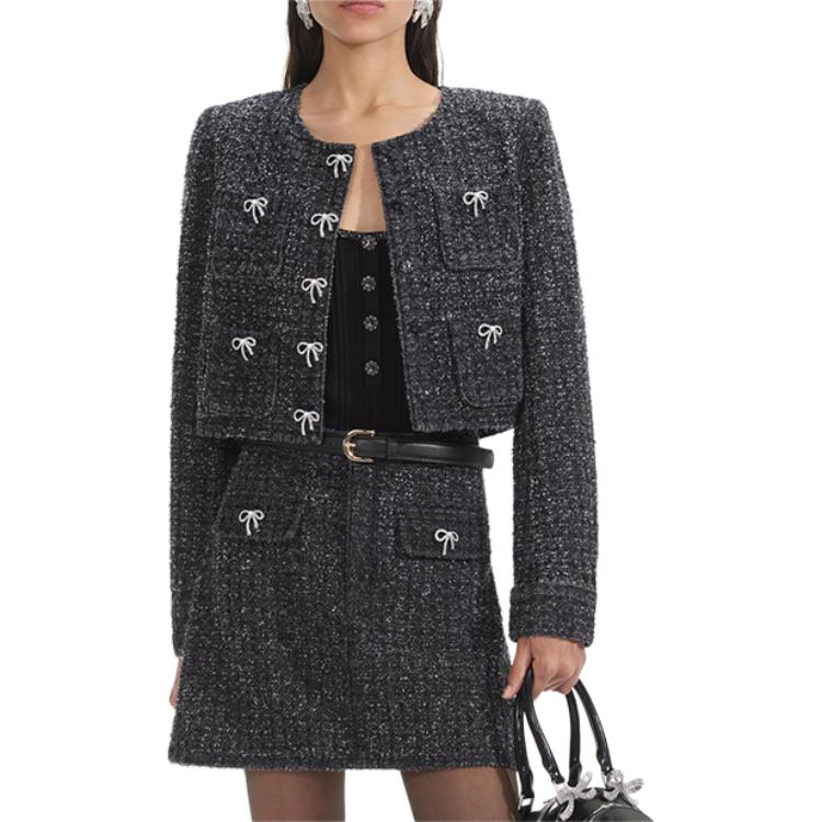 

Self-portrait Женская классическая черная куртка Self portrait