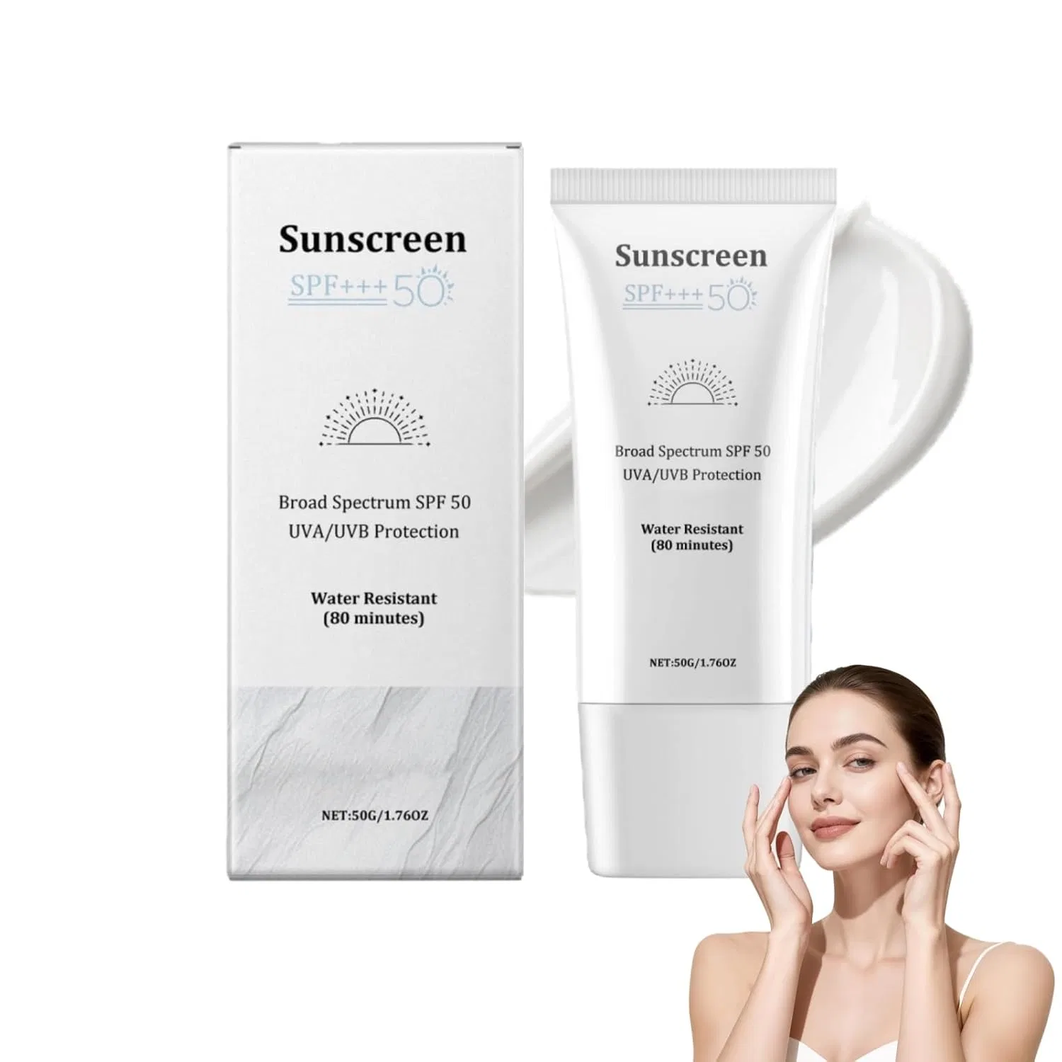Солнцезащитный крем для лица SPF 50 с экстрактом риса Radiantre, 1 Piece.