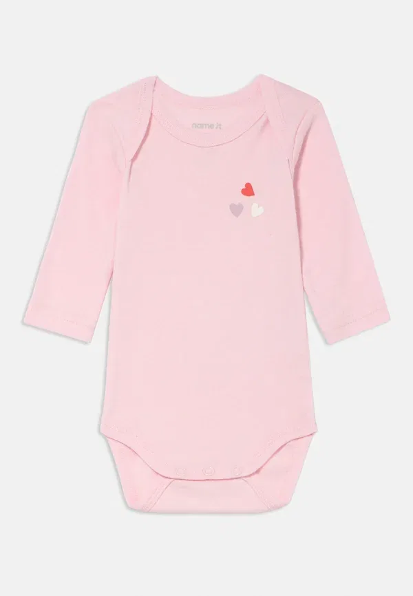 Боди Nbfbody heart 3 pack Name It, светло-розовый — фото 3