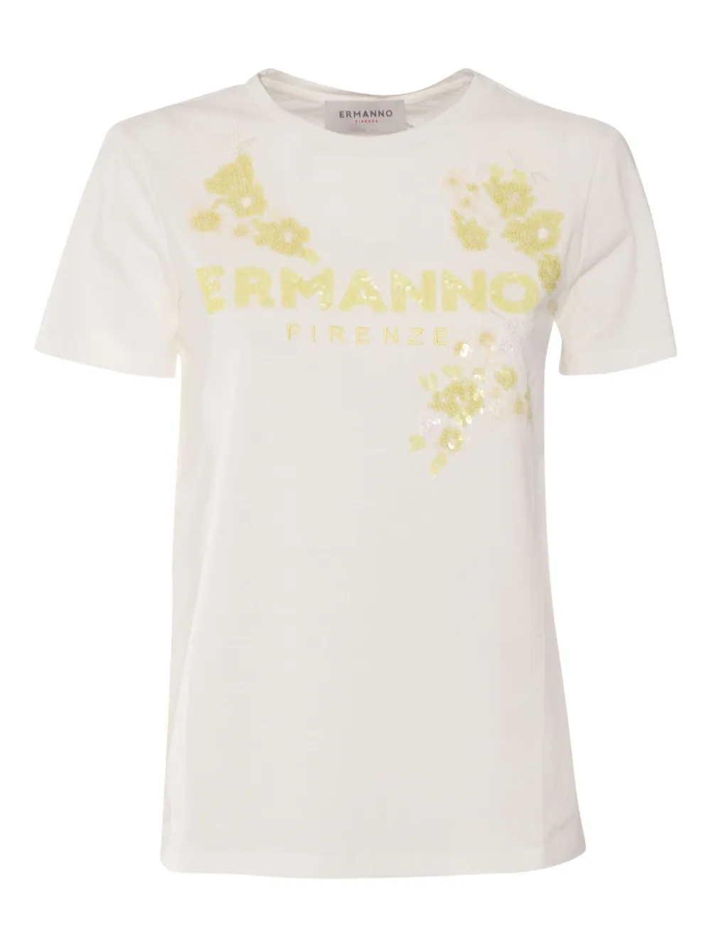 

Футболка с логотипом и пайетками Ermanno Scervino, белый