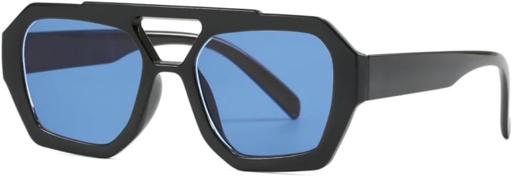 

Классические женские солнцезащитные очки с двойной перемычкой, простой и модный дизайн, очки с леопардовым принтом, качественная защита от солнца для активного отдыха SZVVBKK, Balck Blue