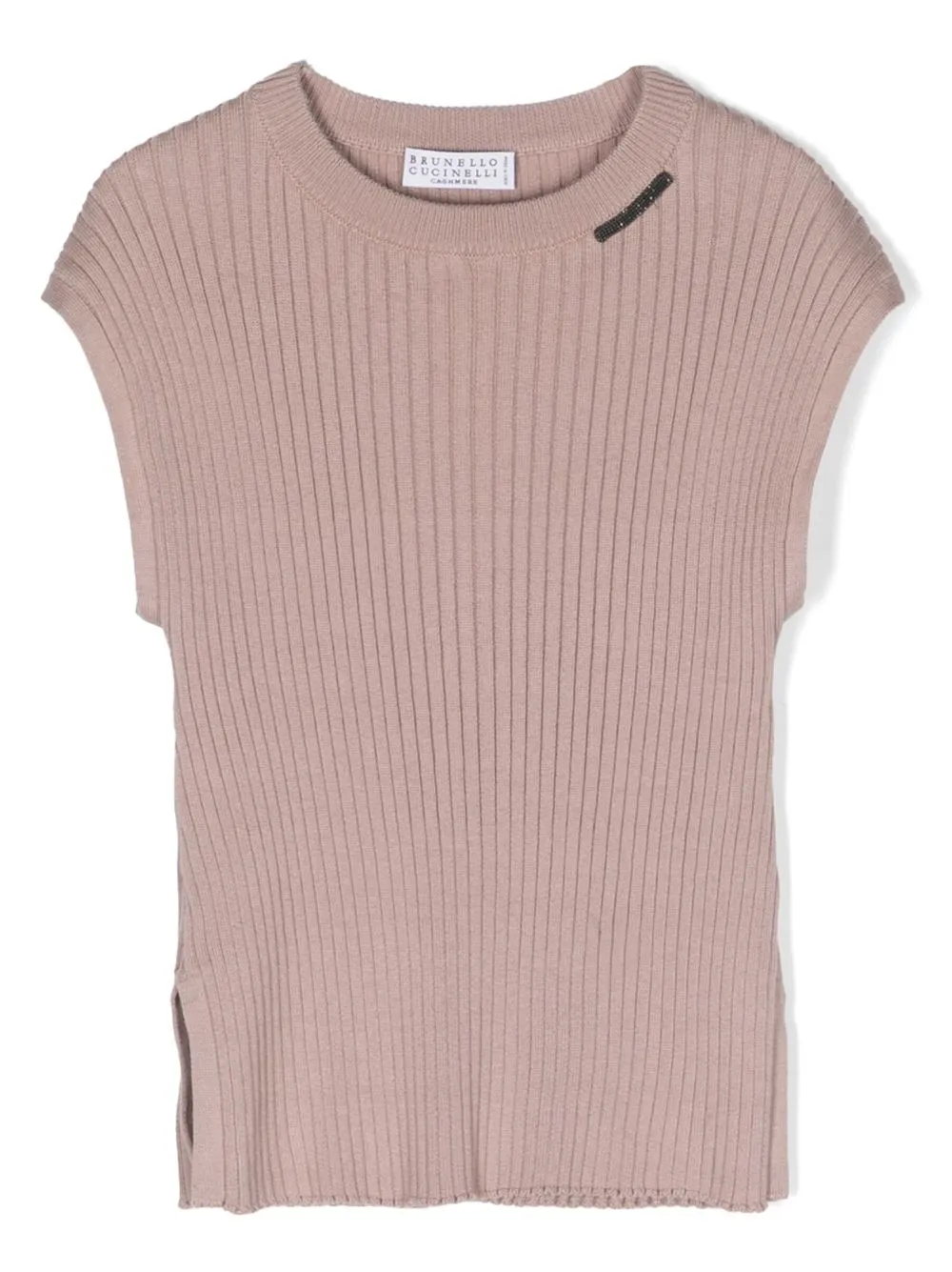 

Футболка в рубчик Brunello Cucinelli Kids, розовый