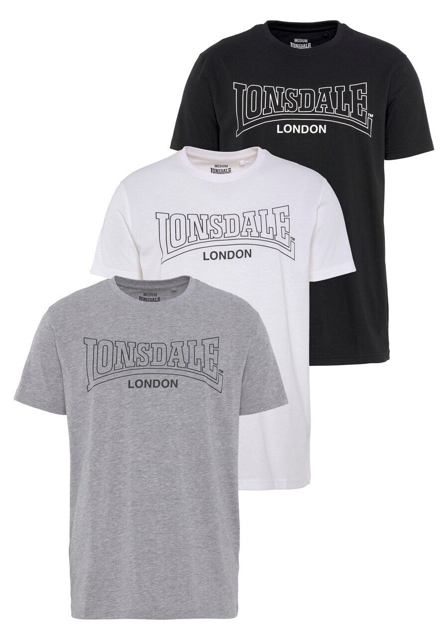 

Классическая футболка LONSDALE Shirt Beanley, цвет grey/black/white
