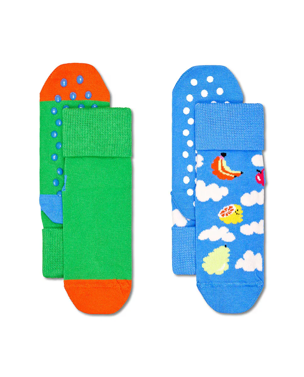 

Длинный нескользящий носок с облаками и фруктами Happy Socks, мультиколор