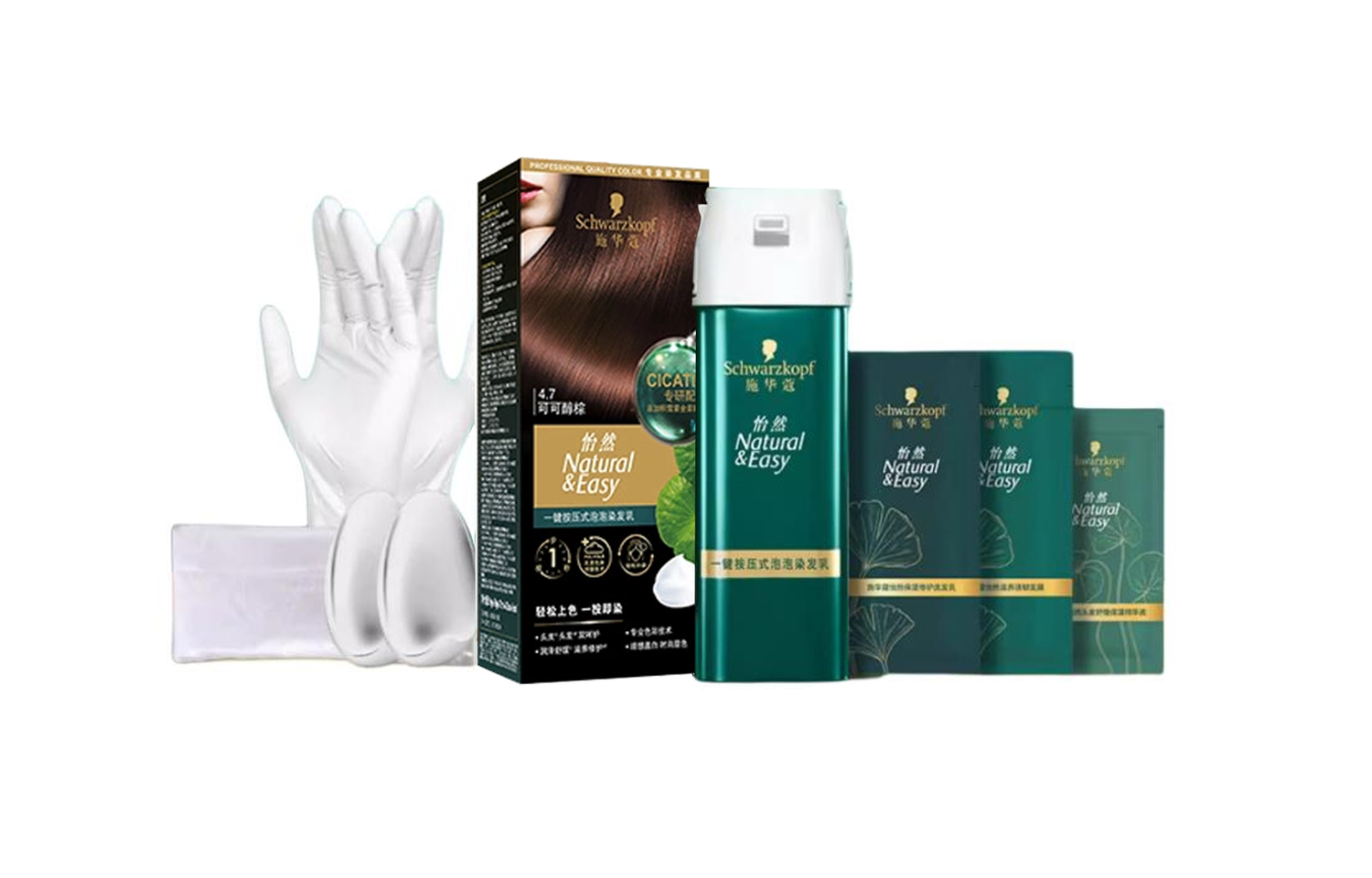 

SHIHUAKOU набор для окрашивания волос в один клик, дополнительный цвет, комплект из 10 SCHWARZKOPF