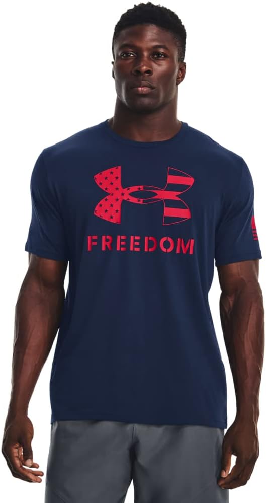 

Новая мужская футболка с логотипом Freedom от Under Armour, (410) Academy/Red, Красный, Новая мужская футболка с логотипом Freedom от Under Armour, (410) Academy/Red