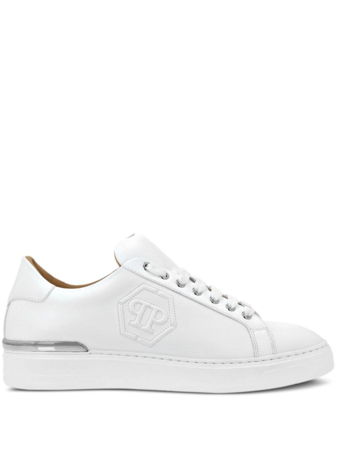 Кроссовки из тисненой кожи Philipp Plein, белый