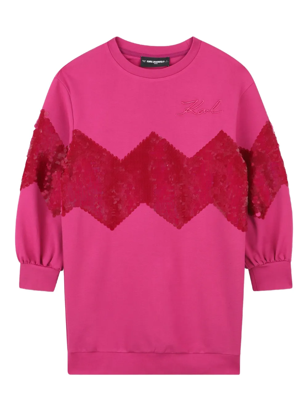 

Платье-толстовка с пайетками KARL LAGERFELD KIDS, розовый