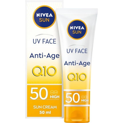 

Nivea Sun UV Face Q10 Антивозрастной солнцезащитный крем SPF50 50 мл, Белый, Nivea Sun UV Face Q10 Антивозрастной солнцезащитный крем SPF50 50 мл