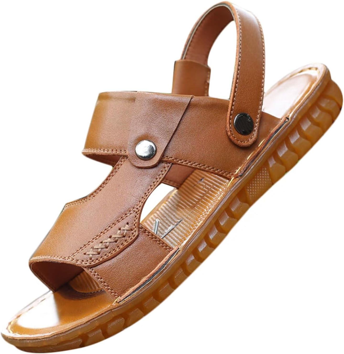 

Мужские слайд-сандалии HNVAVQ Летние пляжные сандалии Открытые кожаные сандалии для прогулок Шлепанцы Водная обувь Сандалии-рыбацкие