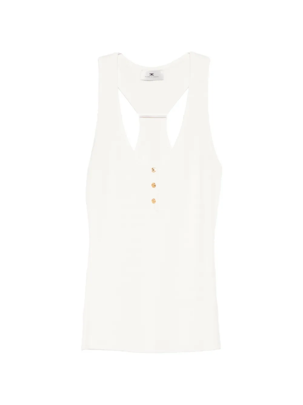 

Трикотажный топ на пуговицах Elisabetta Franchi, бежевый