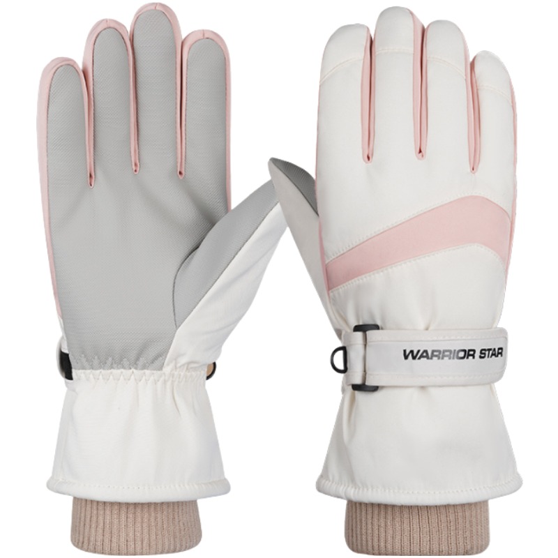 

Перчатки из полиэстера Unisex WARRIOR, [fleece-lined/touchable/water-repellent]белый розовый