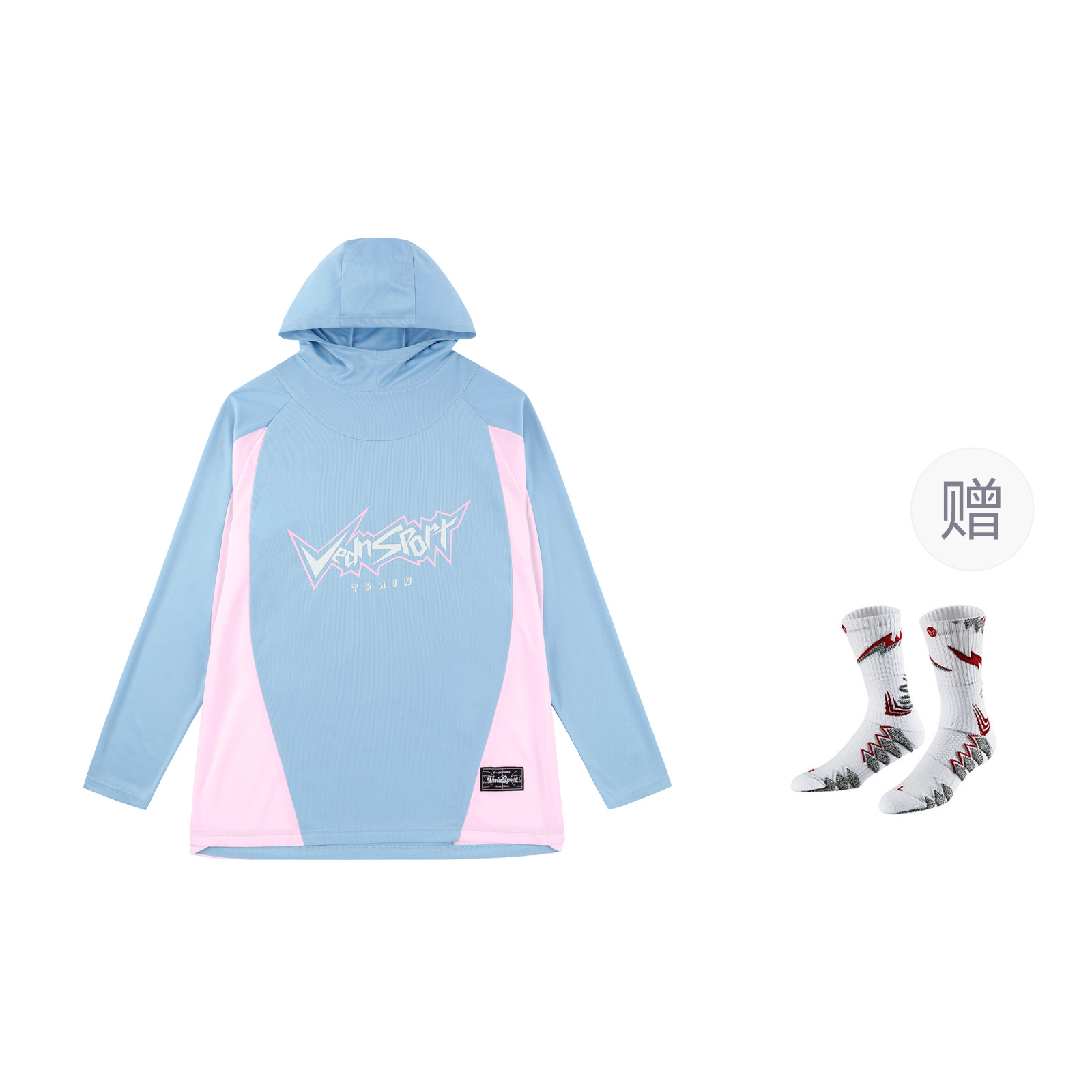 

Футболка унисекс VEIDOORN, Baby Pink Blue+Socks*1 (Style Random Color)