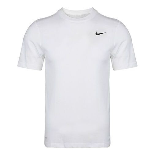 

Футболка dri-fit crew solid round neck training short sleeve white Nike, белый
