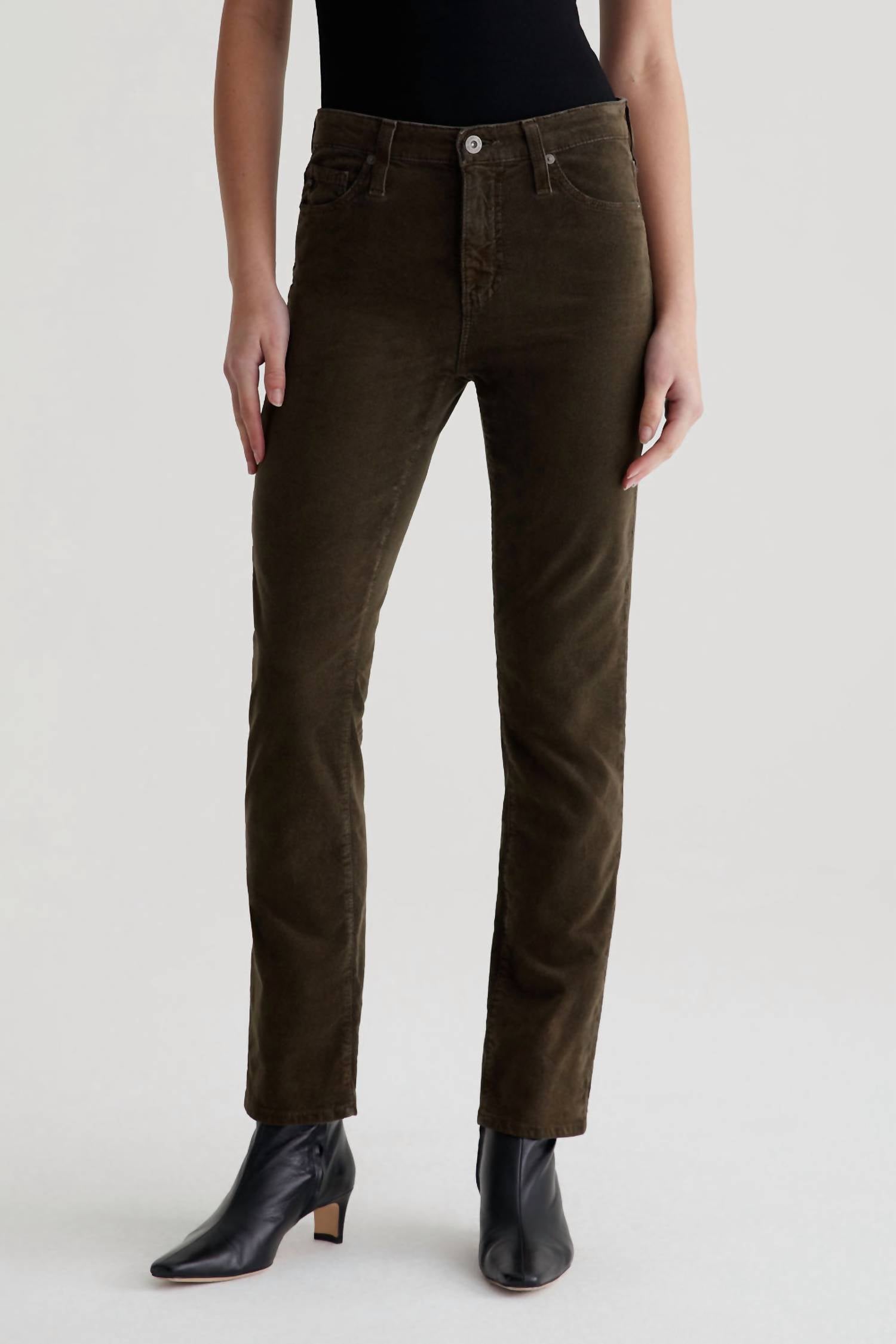 

Джинсы Mari Hi Rise Straight Cord цвета Rich Umber AG Jeans
