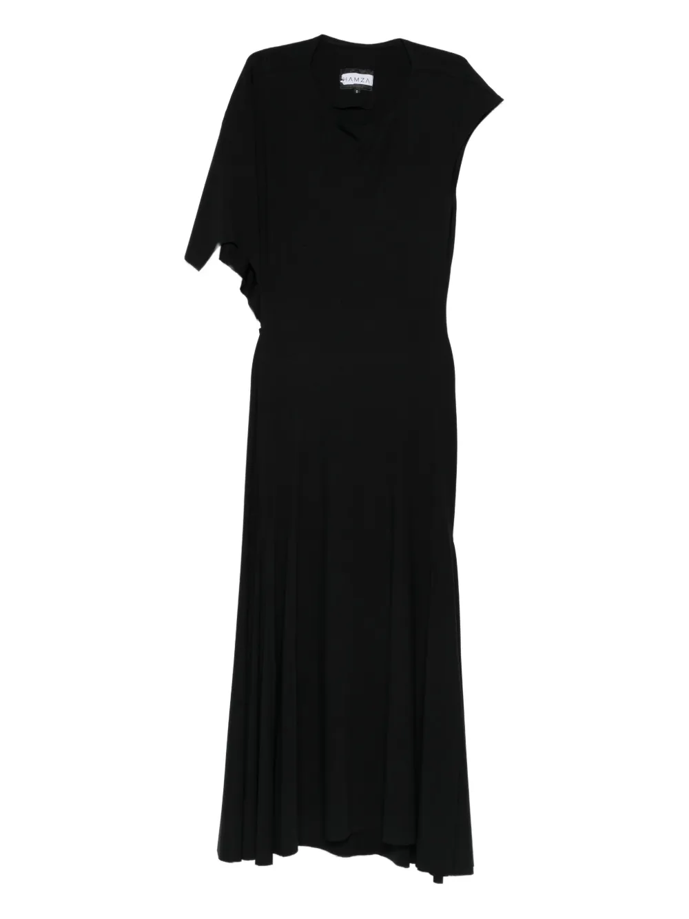 

Платье с асимметричным вырезом и расклешенным силуэтом HAMZA, черный